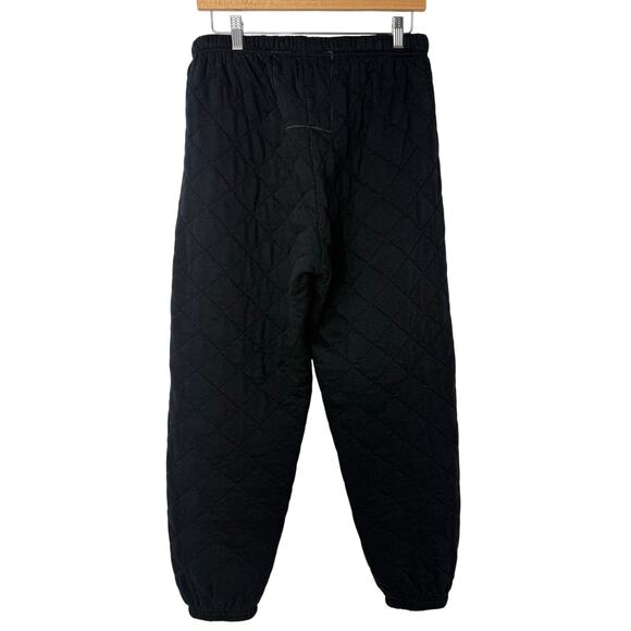 Aviator Nation Black Quilted Sweatpants Women’s Size M Cozy Joggers Loungewear - Picture 4 of 11
